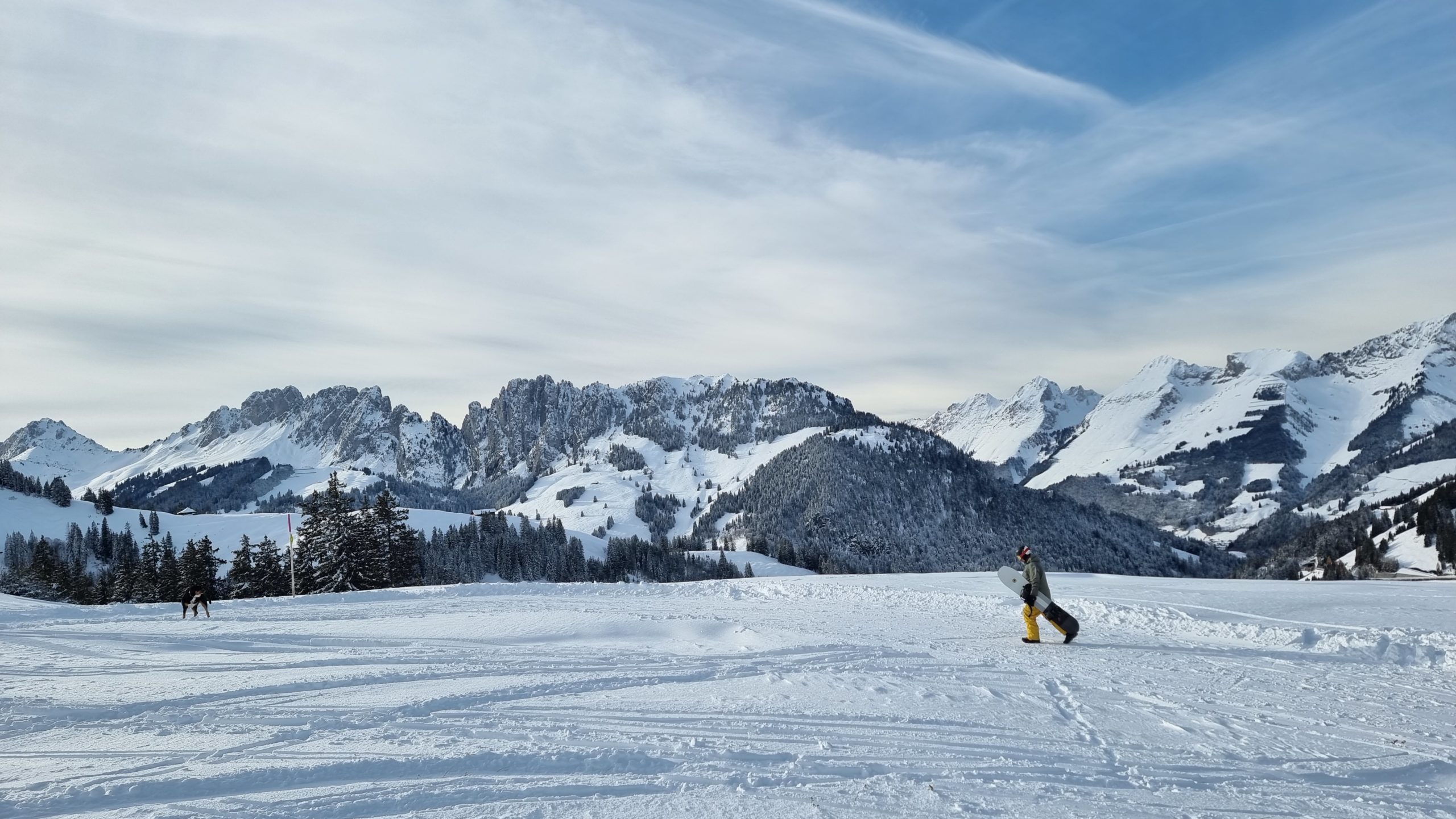 Paysage enneigé des montagnes de la Gruyère